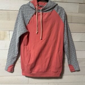 AMPERSAND AVE Chevron Hoodie Sweatshirt